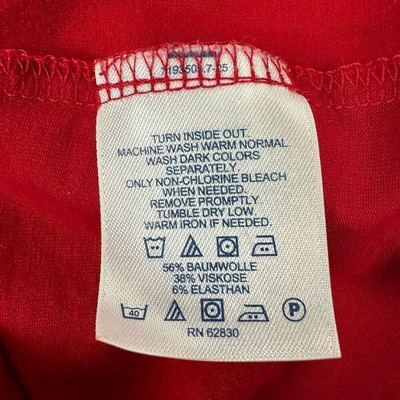 Lands' End Fitted V- Neck T-Shirt Red Size Large - Picture 5 of 7